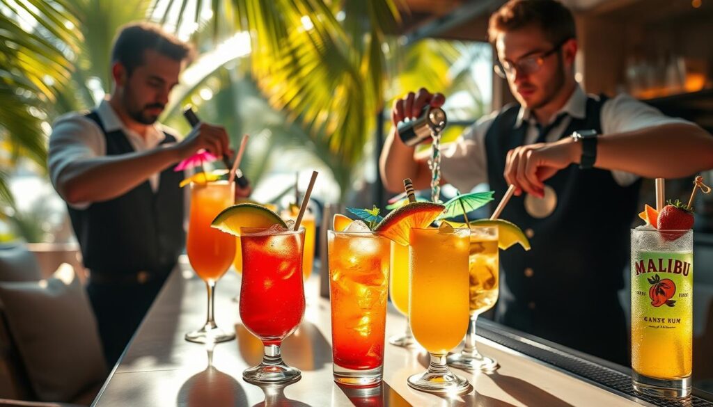 Cócteles tropicales con Malibu Cócteles tropicales con Malibu