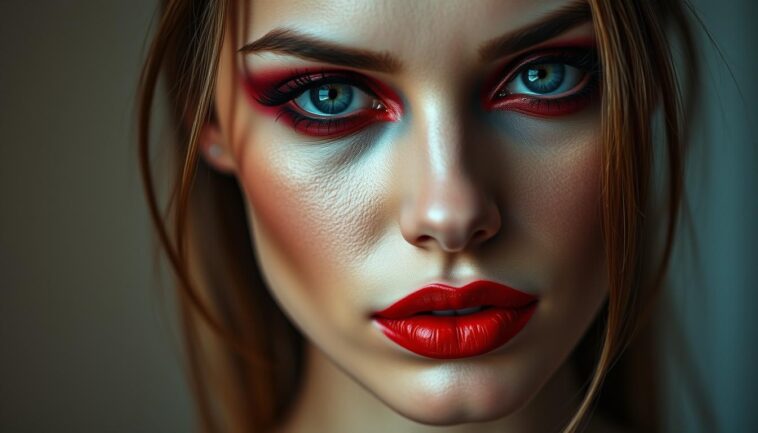 belleza roja maquillaje rojo